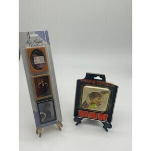 Vintage Mini Magnetic Picture Frames Lot 4 ~ 2x2 Photo Magnets New Sealed Retro